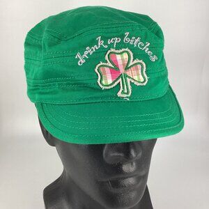 St Patrick's Day Green Pink Plaid Drink Up Hat Spencer Gifts Novelty